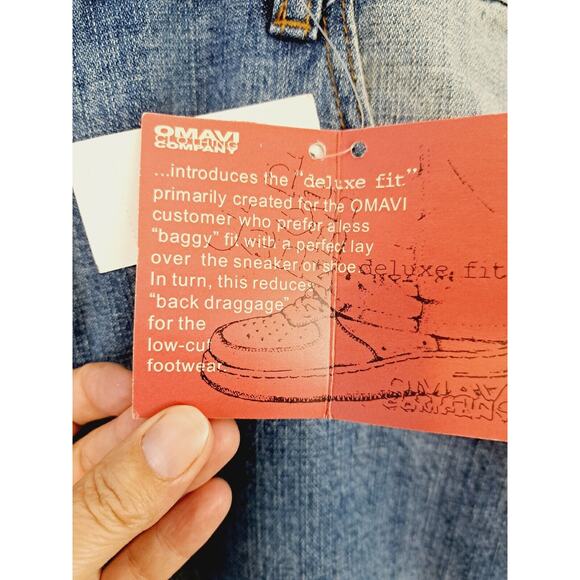 OMAVI NEW! DEADSTOCK! VINTAGE 90'S Delux Fit Med Wash Jeans Size 40 Blue BLK - Picture 9 of 9